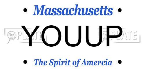 YOUUP Massachusetts License Plate