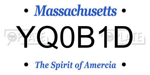 YQ0B1D Massachusetts License Plate