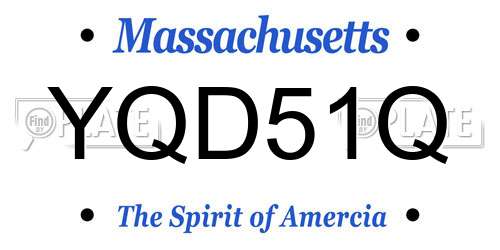 YQD51Q Massachusetts License Plate