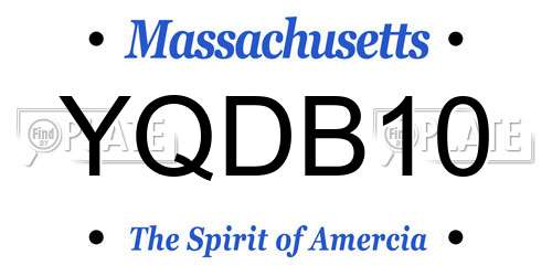 YQDB10 Massachusetts License Plate