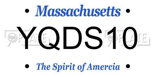YQDS10 Massachusetts License Plate