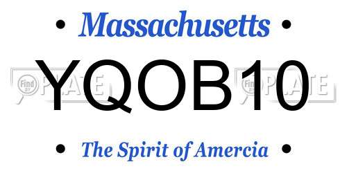 YQOB10 Massachusetts License Plate