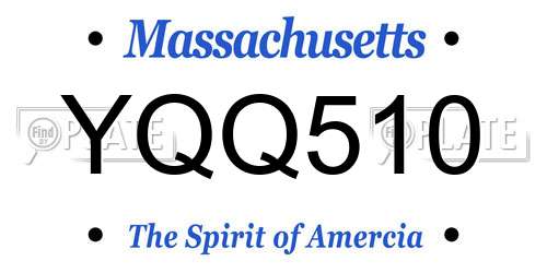 YQQ510 Massachusetts License Plate