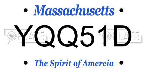 YQQ51D Massachusetts License Plate