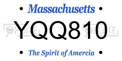 YQQ810 Massachusetts License Plate