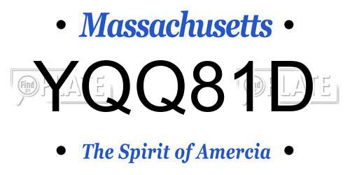 YQQ81D Massachusetts License Plate