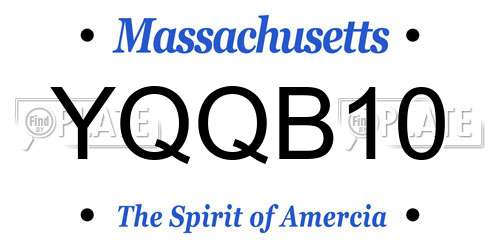 YQQB10 Massachusetts License Plate