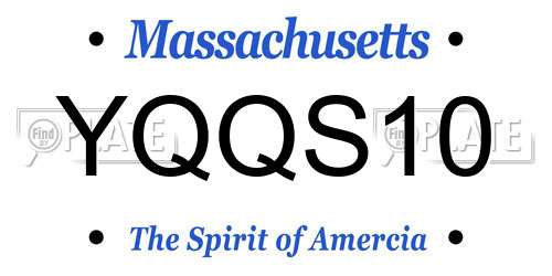 YQQS10 Massachusetts License Plate