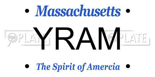 YRAM Massachusetts License Plate