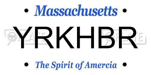 YRKHBR Massachusetts License Plate