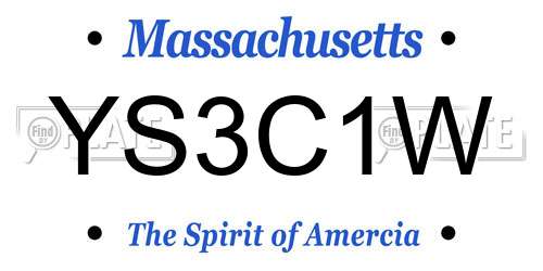 YS3C1W Massachusetts License Plate