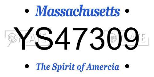 YS47309 Massachusetts License Plate