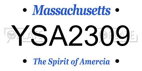YSA2309 Massachusetts License Plate