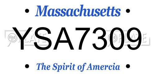 YSA7309 Massachusetts License Plate