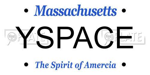 YSPACE Massachusetts License Plate