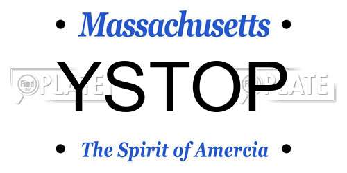 YSTOP Massachusetts License Plate