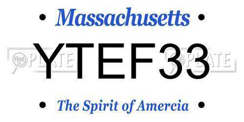 YTEF33 Massachusetts License Plate