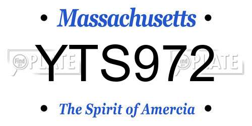 YTS972 Massachusetts License Plate