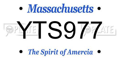 YTS977 Massachusetts License Plate