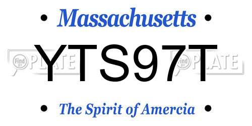 YTS97T Massachusetts License Plate