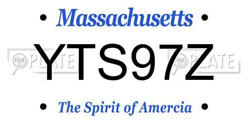 YTS97Z Massachusetts License Plate