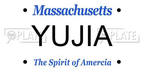 YUJIA Massachusetts License Plate