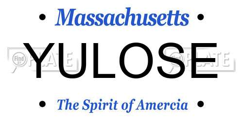 YULOSE Massachusetts License Plate