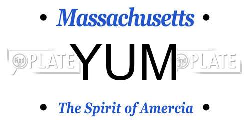 YUM Massachusetts License Plate