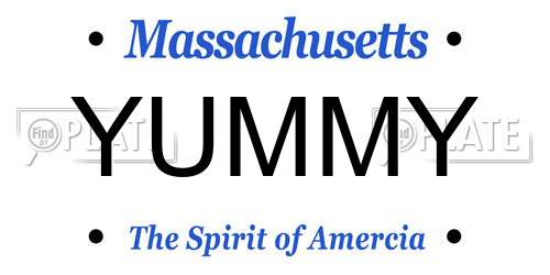 YUMMY Massachusetts License Plate