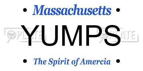 YUMPS Massachusetts License Plate