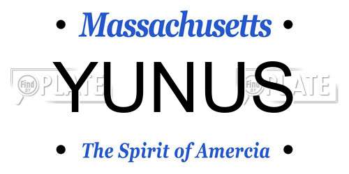 YUNUS Massachusetts License Plate