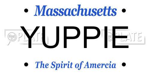 YUPPIE Massachusetts License Plate