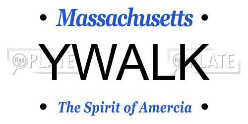 YWALK Massachusetts License Plate