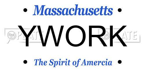 YWORK Massachusetts License Plate