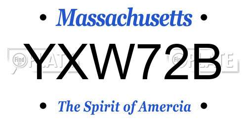 YXW72B Massachusetts License Plate