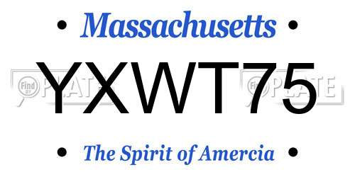 YXWT75 Massachusetts License Plate