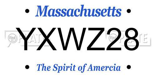 YXWZ28 Massachusetts License Plate