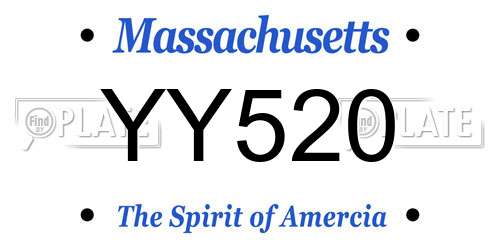 YY520 Massachusetts License Plate