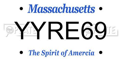 YYRE69 Massachusetts License Plate