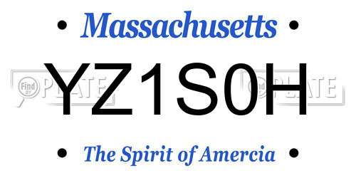 YZ1S0H Massachusetts License Plate