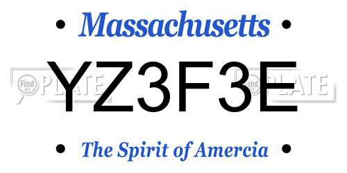YZ3F3E Massachusetts License Plate