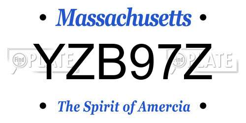 YZB97Z Massachusetts License Plate