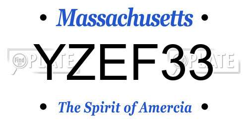 YZEF33 Massachusetts License Plate