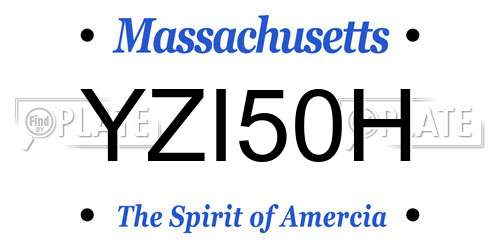 YZI50H Massachusetts License Plate