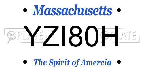YZI80H Massachusetts License Plate