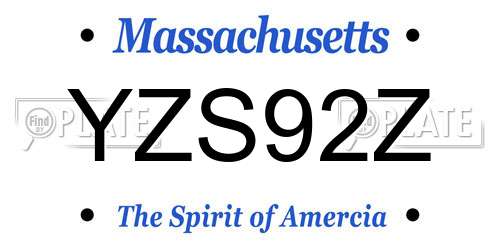 YZS92Z Massachusetts License Plate