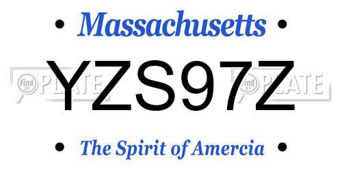 YZS97Z Massachusetts License Plate