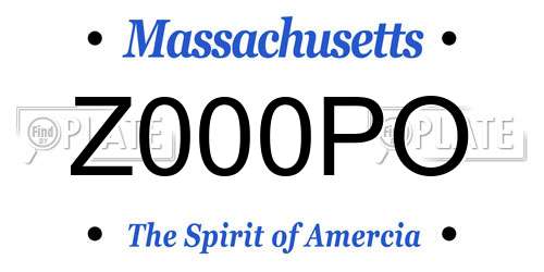 Z000PO Massachusetts License Plate