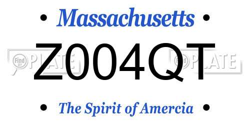 Z004QT Massachusetts License Plate