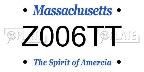 Z006TT Massachusetts License Plate